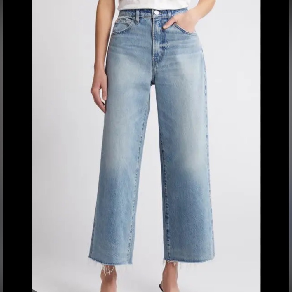 FRAME raw hem straight leg jeans
